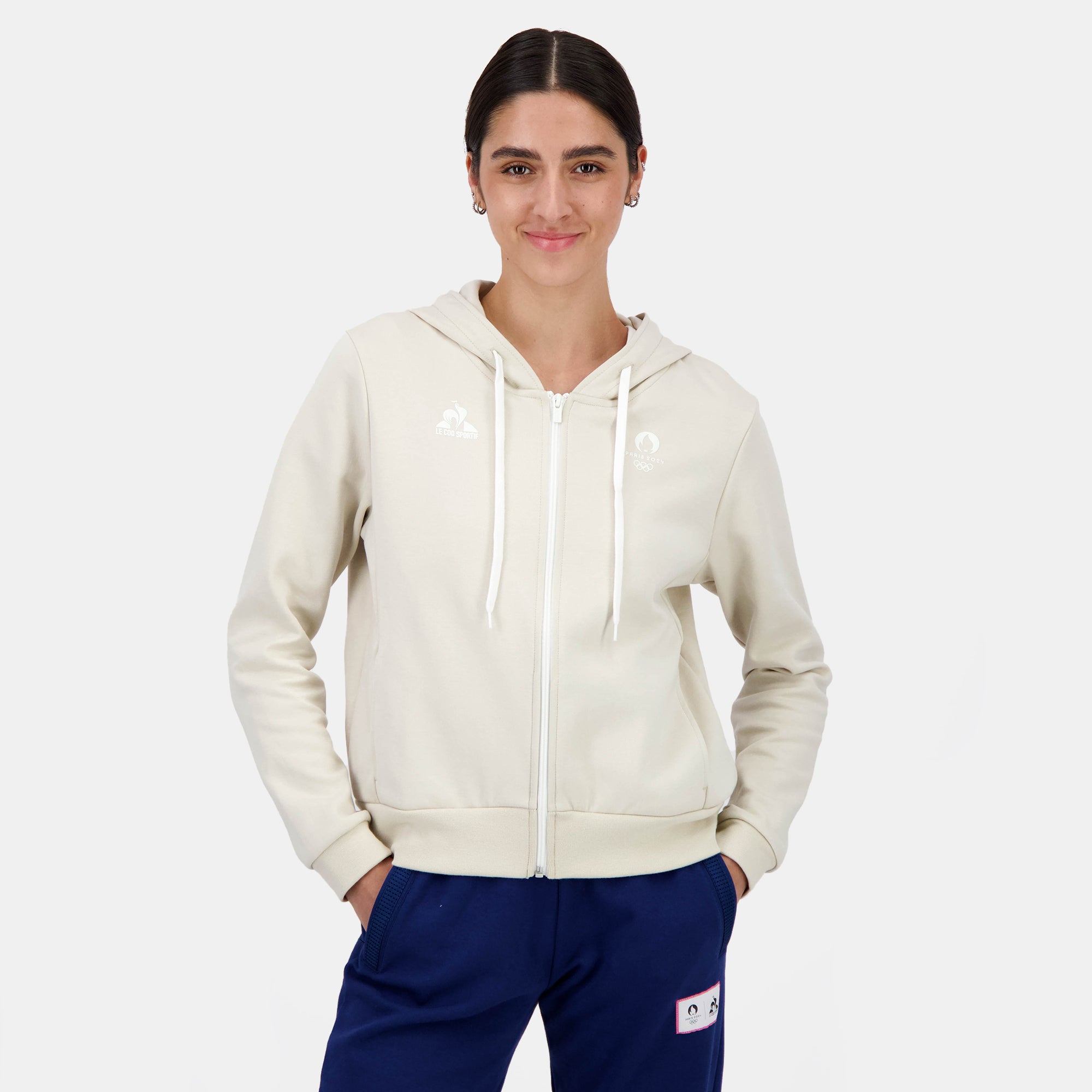 Paris 2024 Zip Up Hoodie for women Paris 2024 Brown