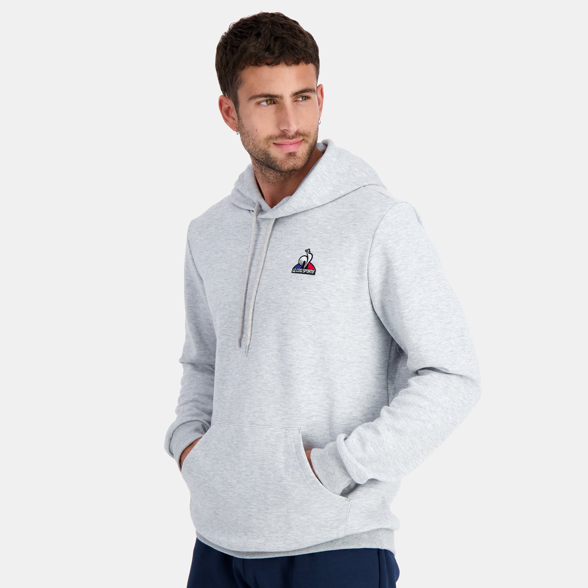 2310556-ESS Hoody N°2 M gris chiné clair  | Kapuzenpullover für Herren