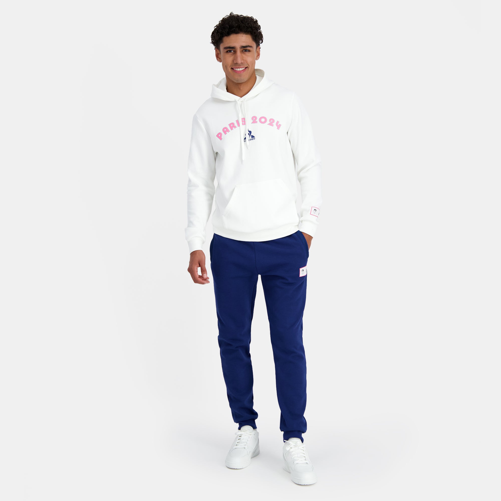 Sweat capuche Homme Paris 2024 Blanc Le Coq Sportif