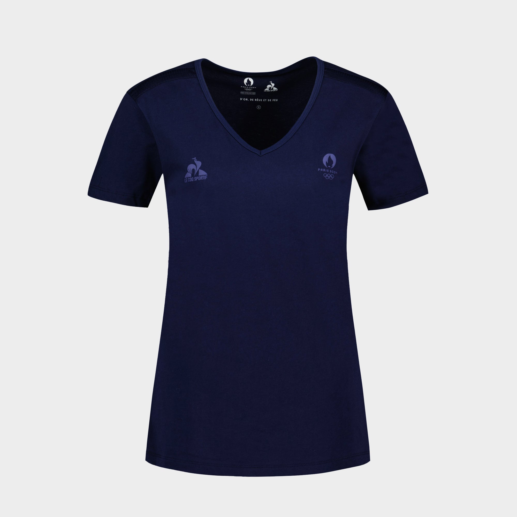 2410577-ESS P24 Tee SS Col V N°1 W bleu nuit  | Camiseta Mujer