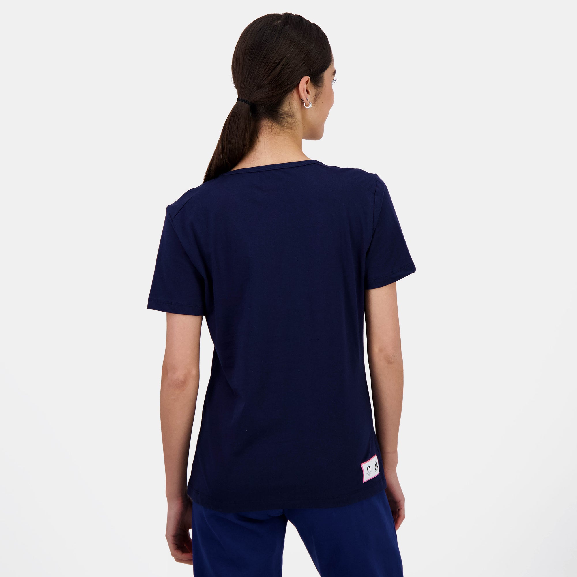 2410577-ESS P24 Tee SS Col V N°1 W bleu nuit  | Maglietta Donna