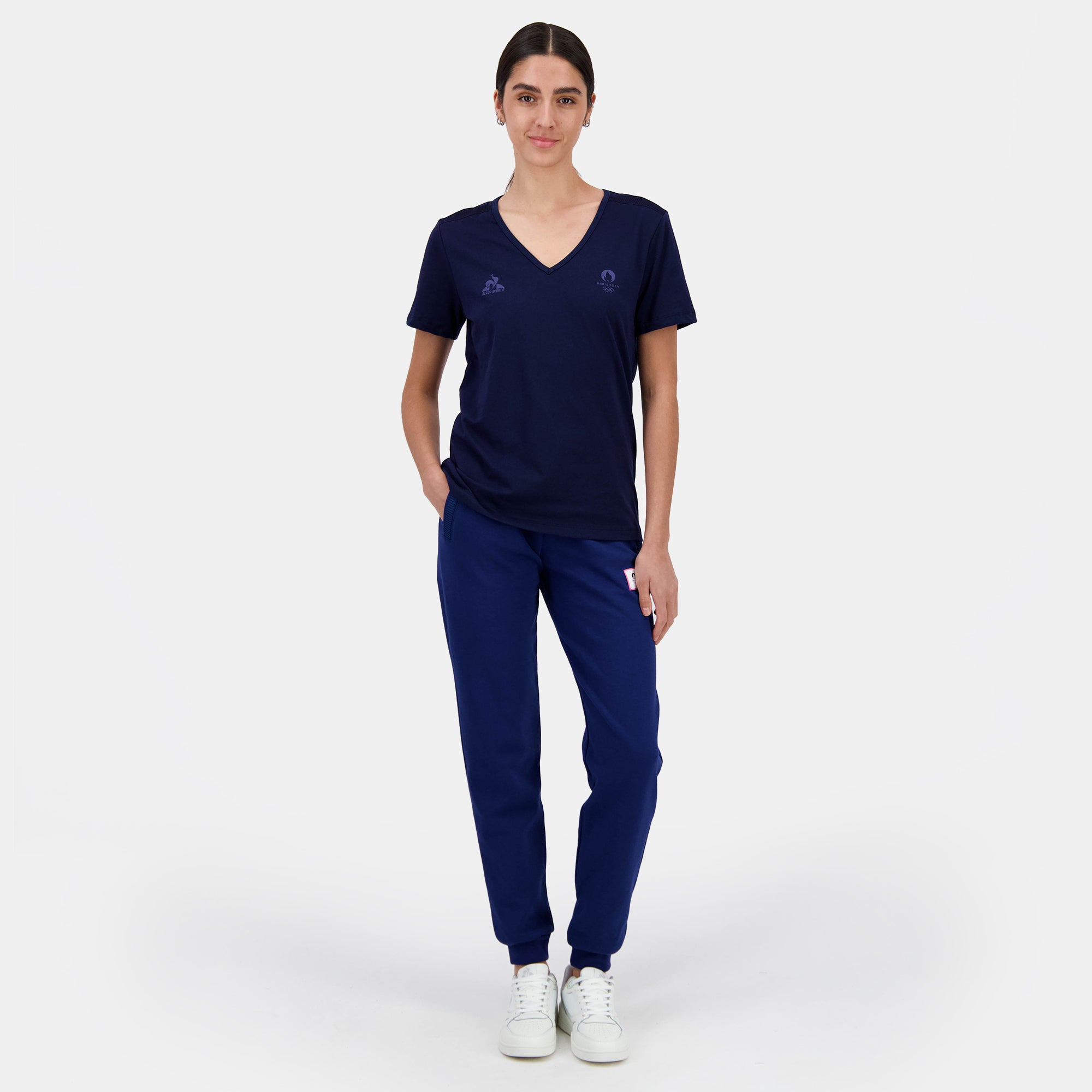 2410577-ESS P24 Tee SS Col V N°1 W bleu nuit  | T-Shirt für Damen