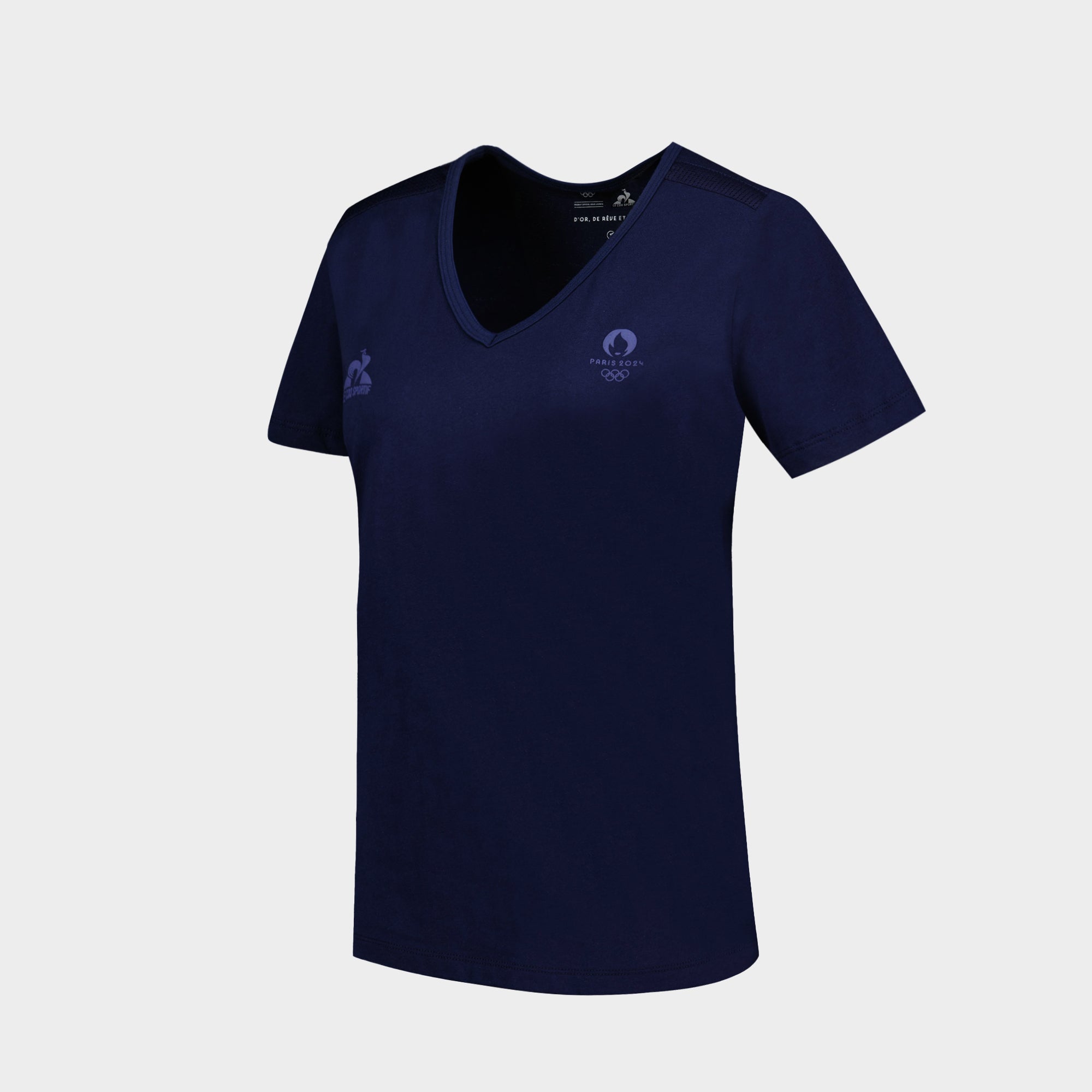 2410577-ESS P24 Tee SS Col V N°1 W bleu nuit  | Camiseta Mujer