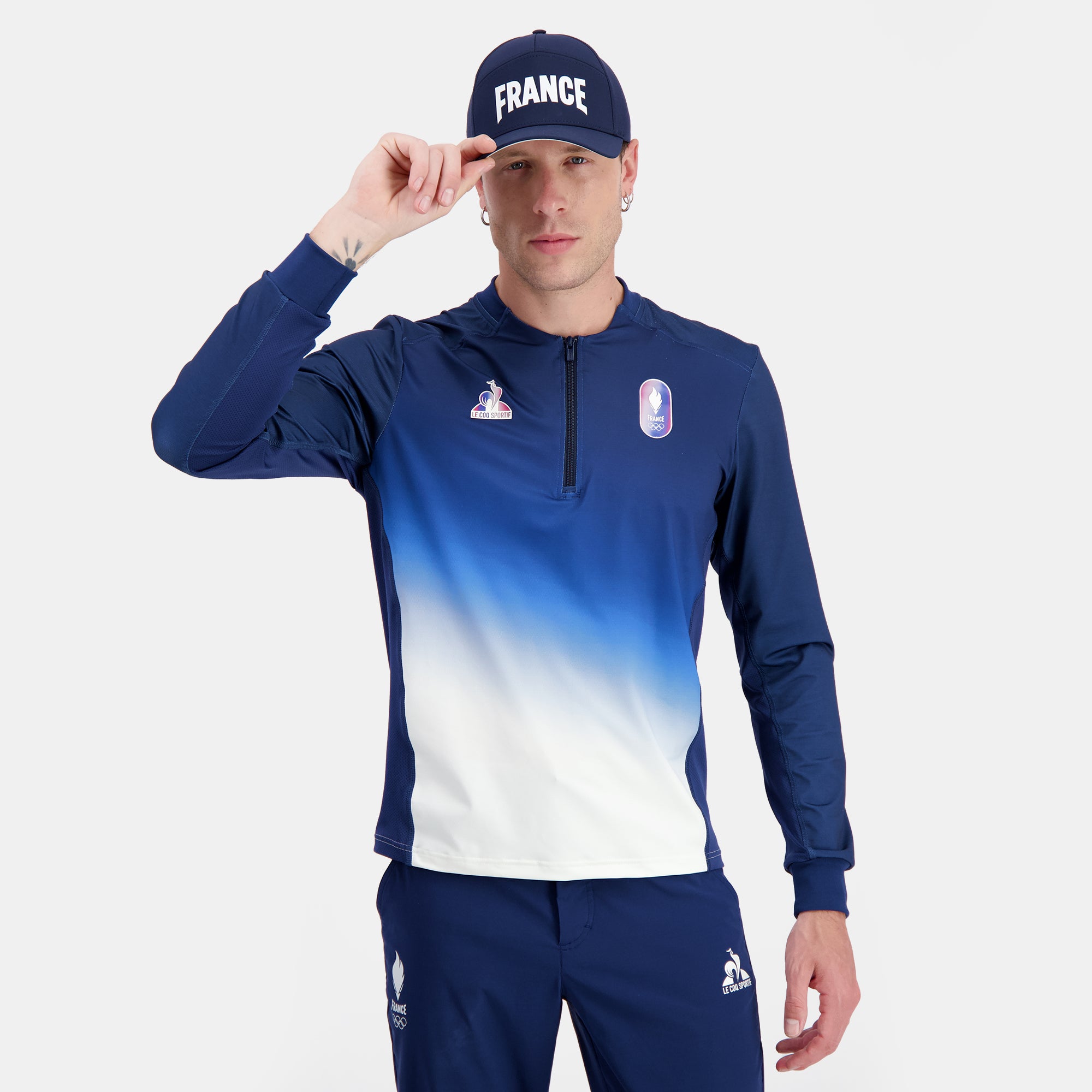 2420728-O PERF COMM SWEAT 1/2 Zip Sport N°1 M ma | Sweat Équipe de France Homme