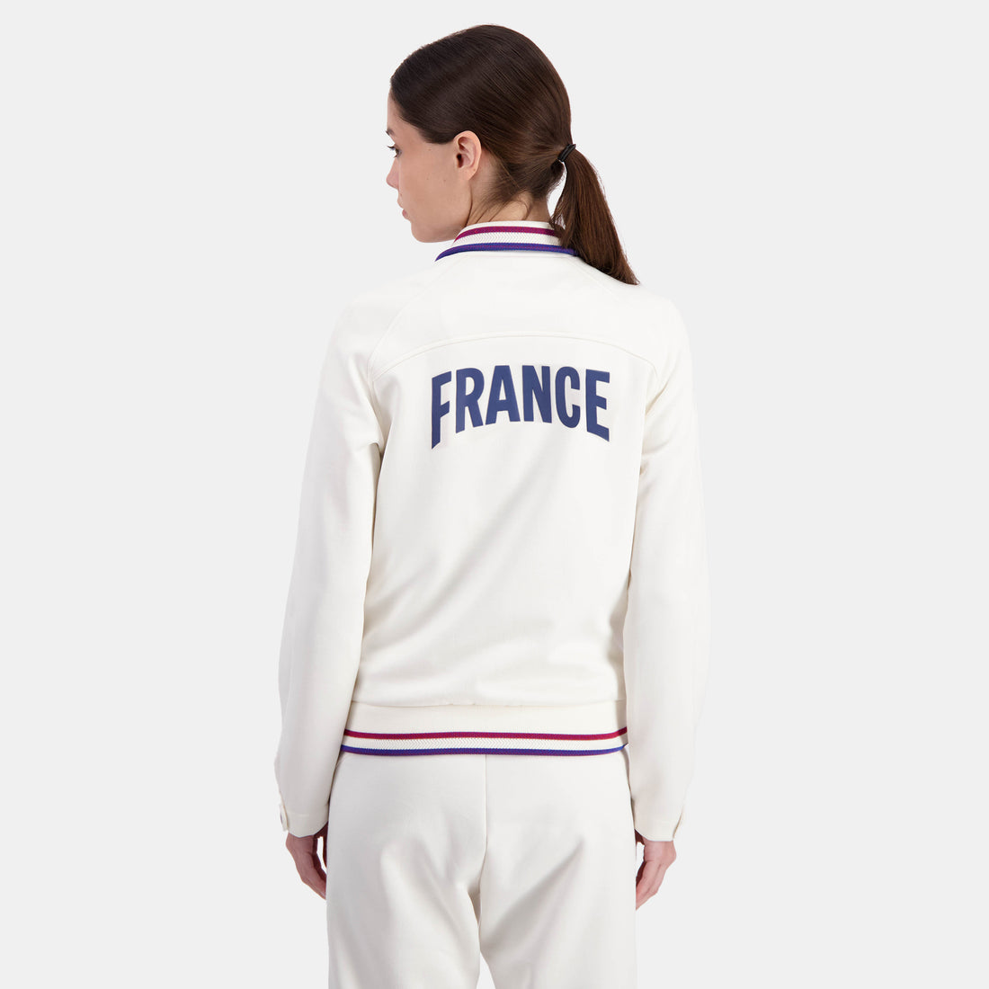 2421028-EFRO 24 FZ Sweat N°2 W écru | Veste de Podium officielle des athlètes Équipe de France Femme
