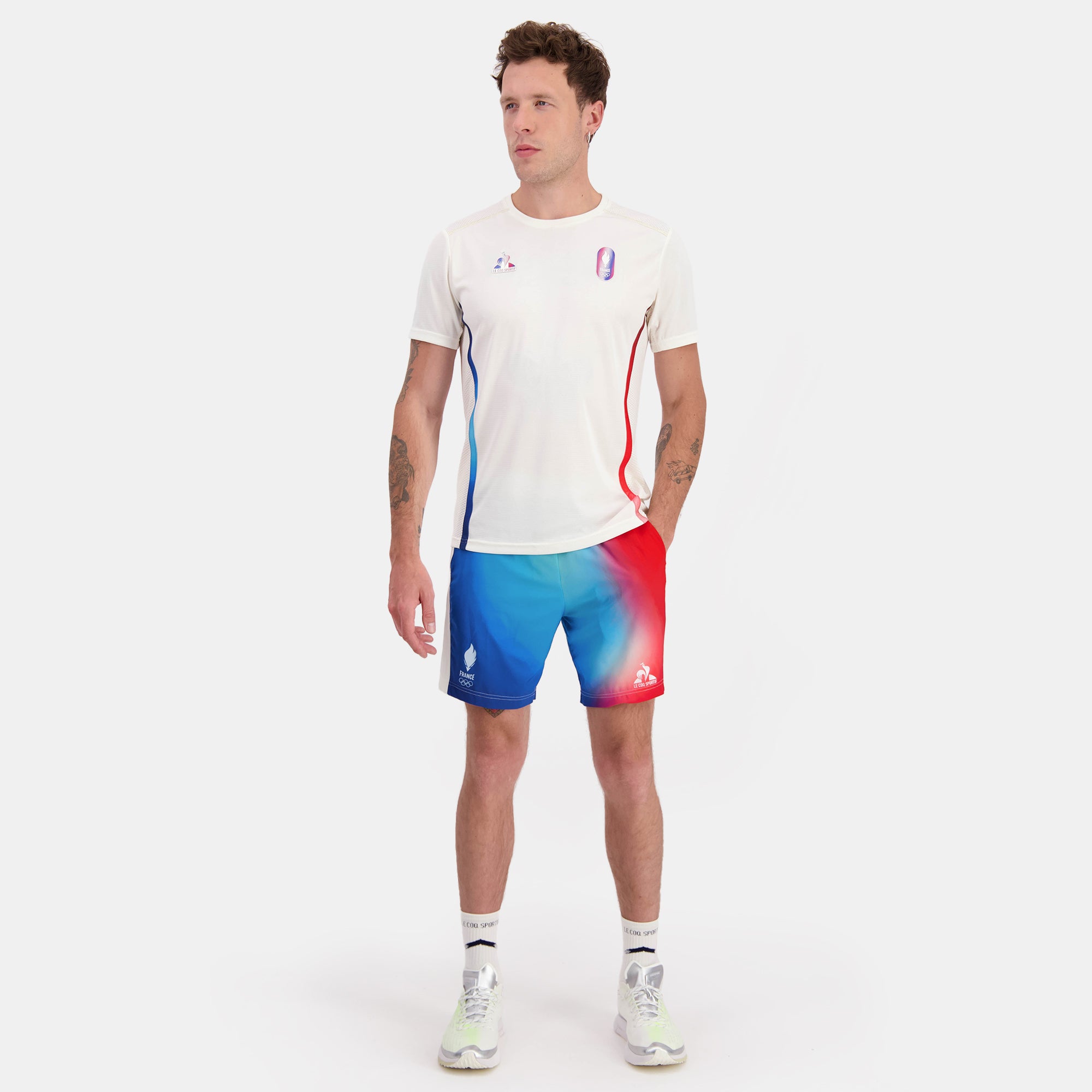 2421864-O PERF COMM Tee SS Runinng M marshmallow | Maillot Équipe de France Homme