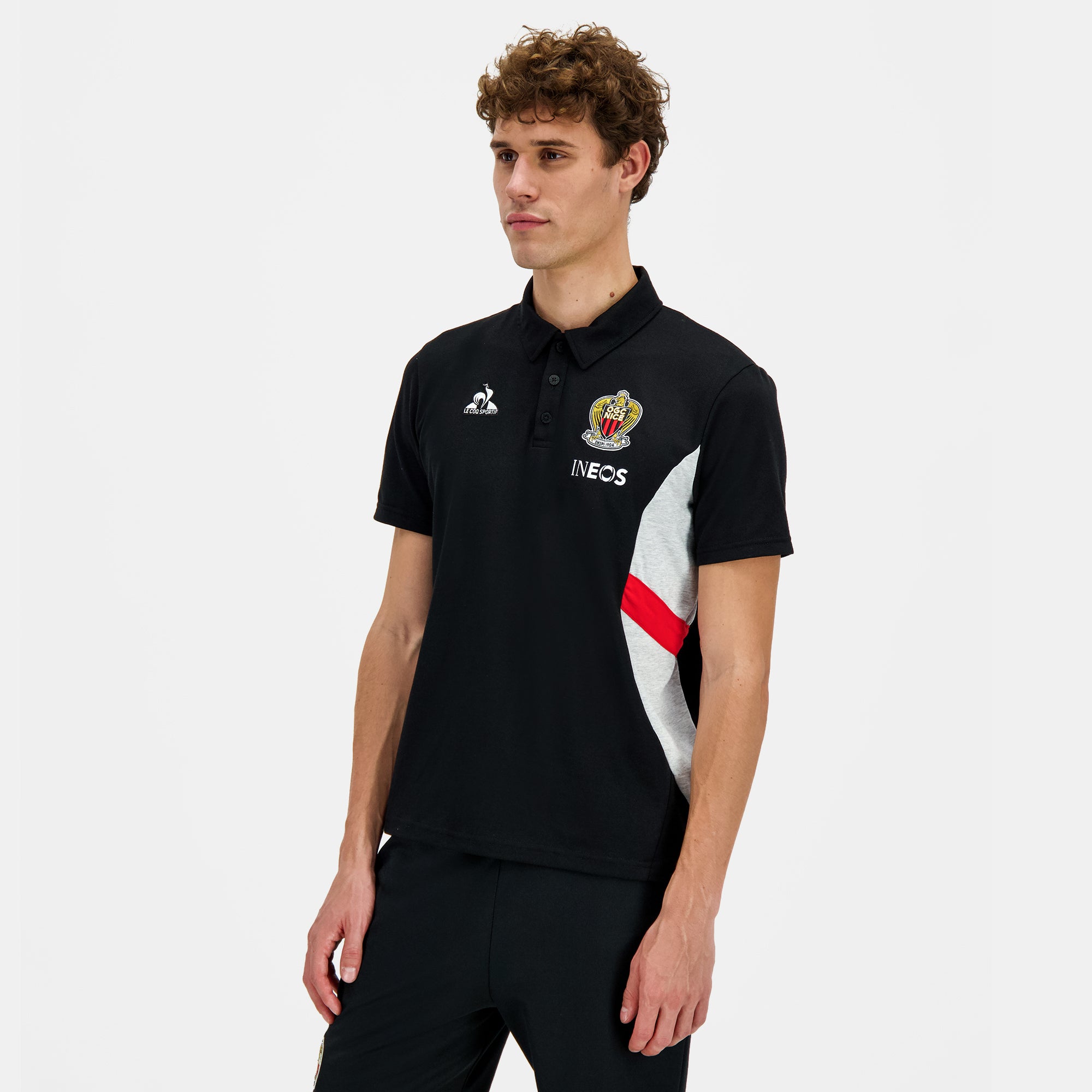 2421913-OGC NICE PRESENTATION Polo SS N°1 M blac  | Polohemd für Herren