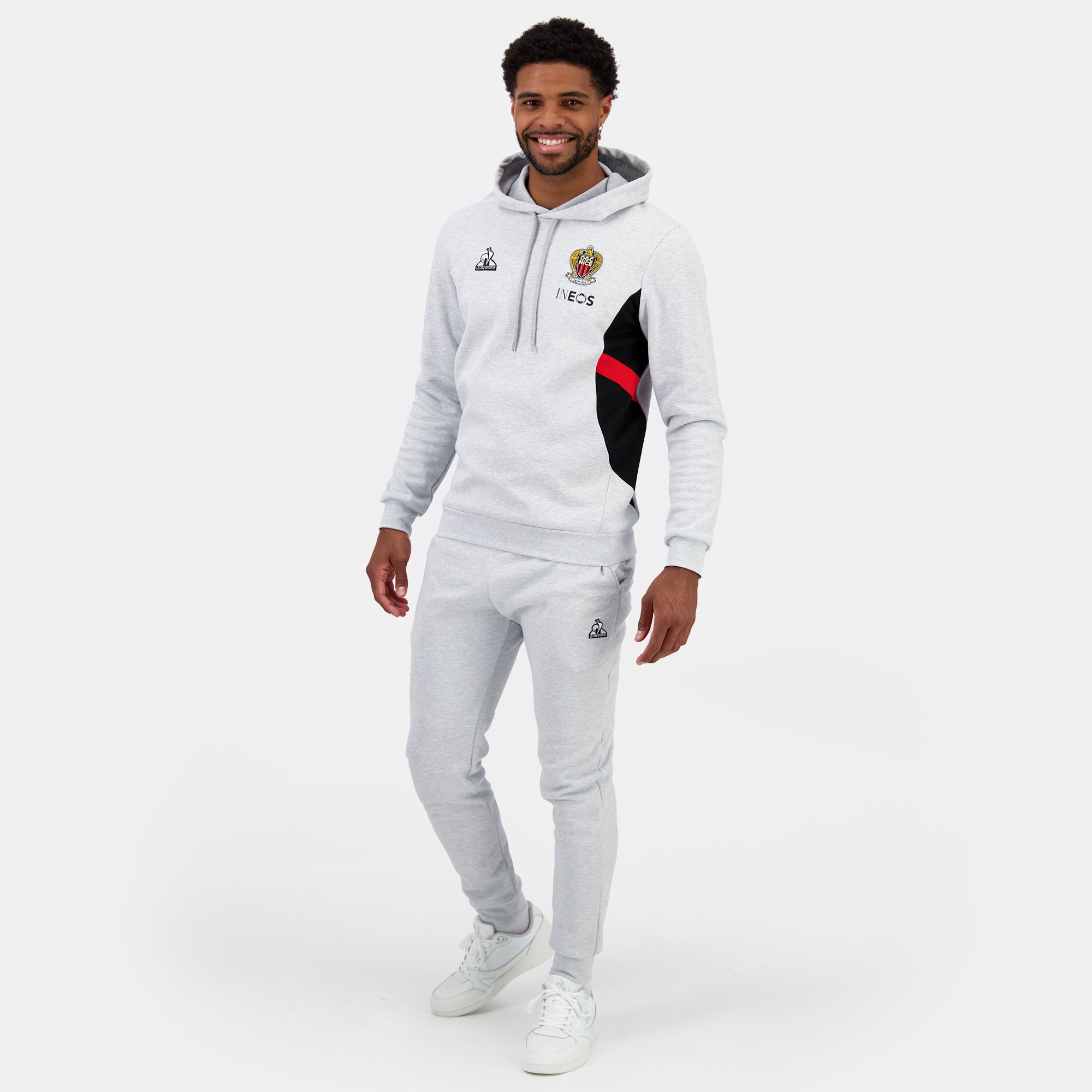 2421915-OGC NICE PRESENTATION Hoody N°2 M gris c | Sweat à capuche Unisexe