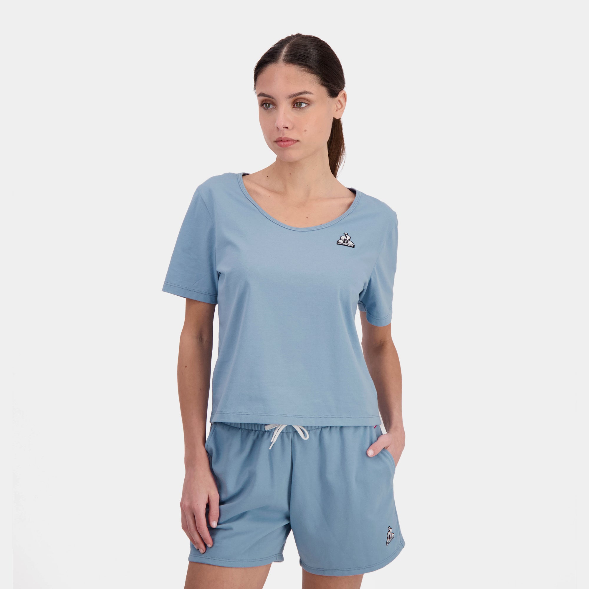 2422045-ESS Tee SS N°1 W denim sbiadito | Maglietta da donna