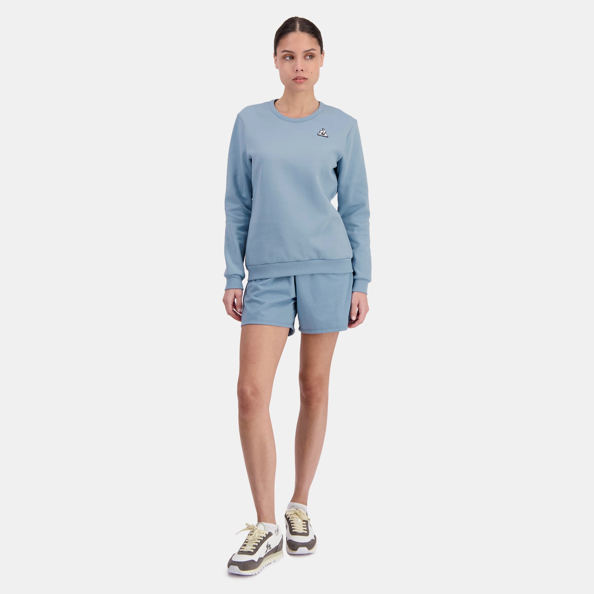 2422048-ESS Crew Sweat N°1 W denim sbiadito | Felpa girocollo da donna