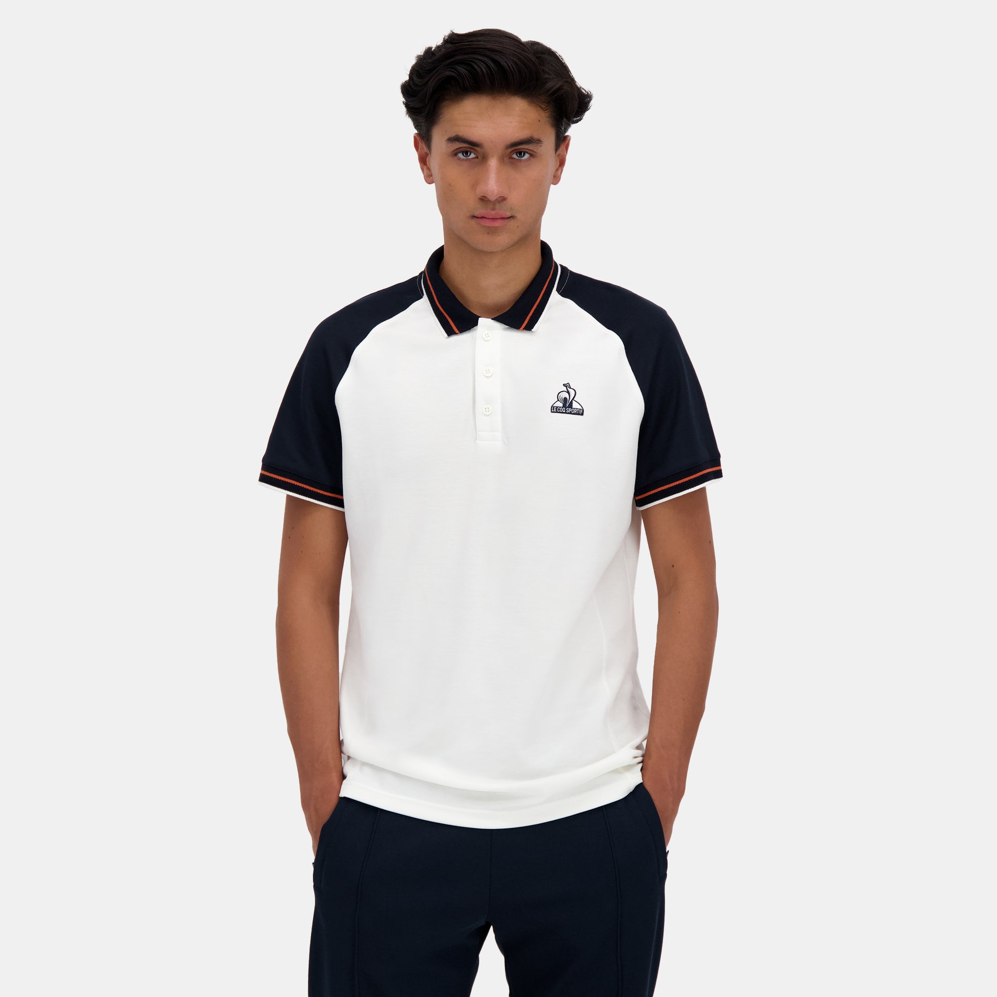 2422232-HERITAGE Polo SS N°2 M marshmallow/sky c | Polo Homme