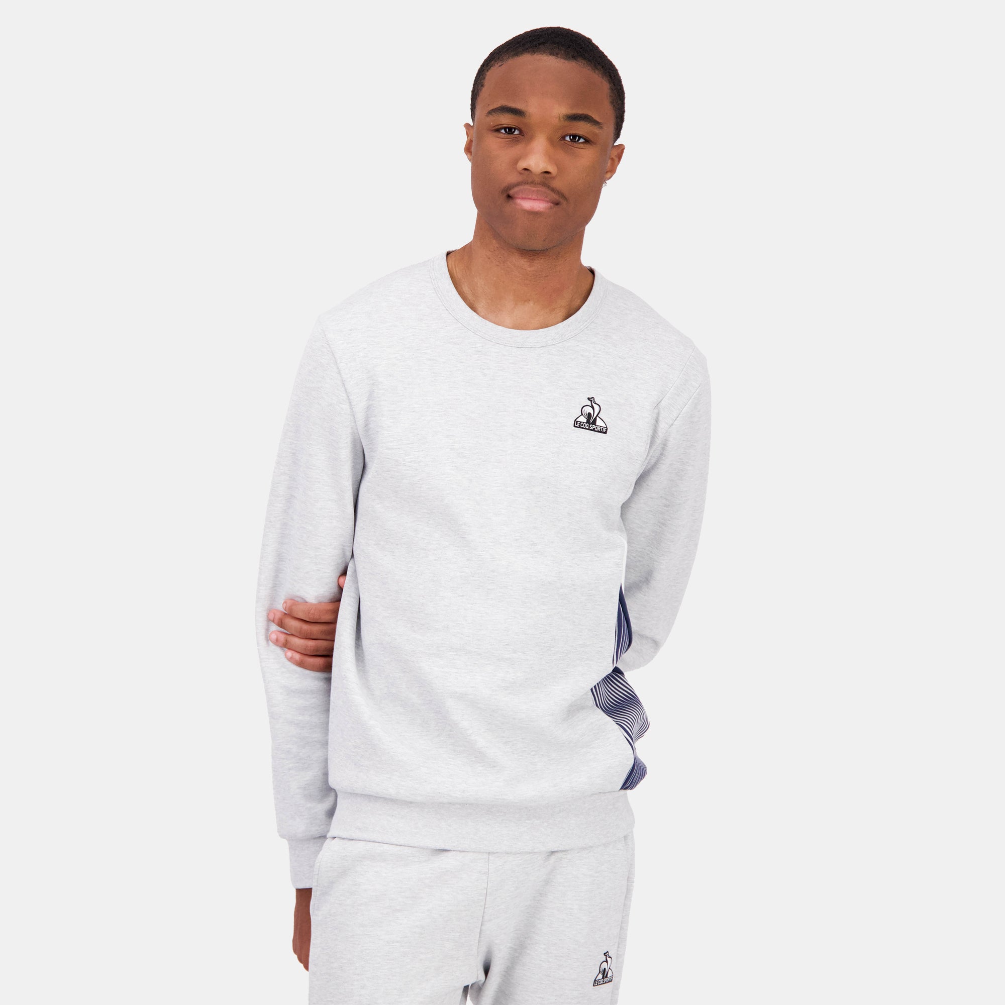 2422977-HERITAGE Crew Sweat N°1 M gris chiné cla | Sweat col rond Homme