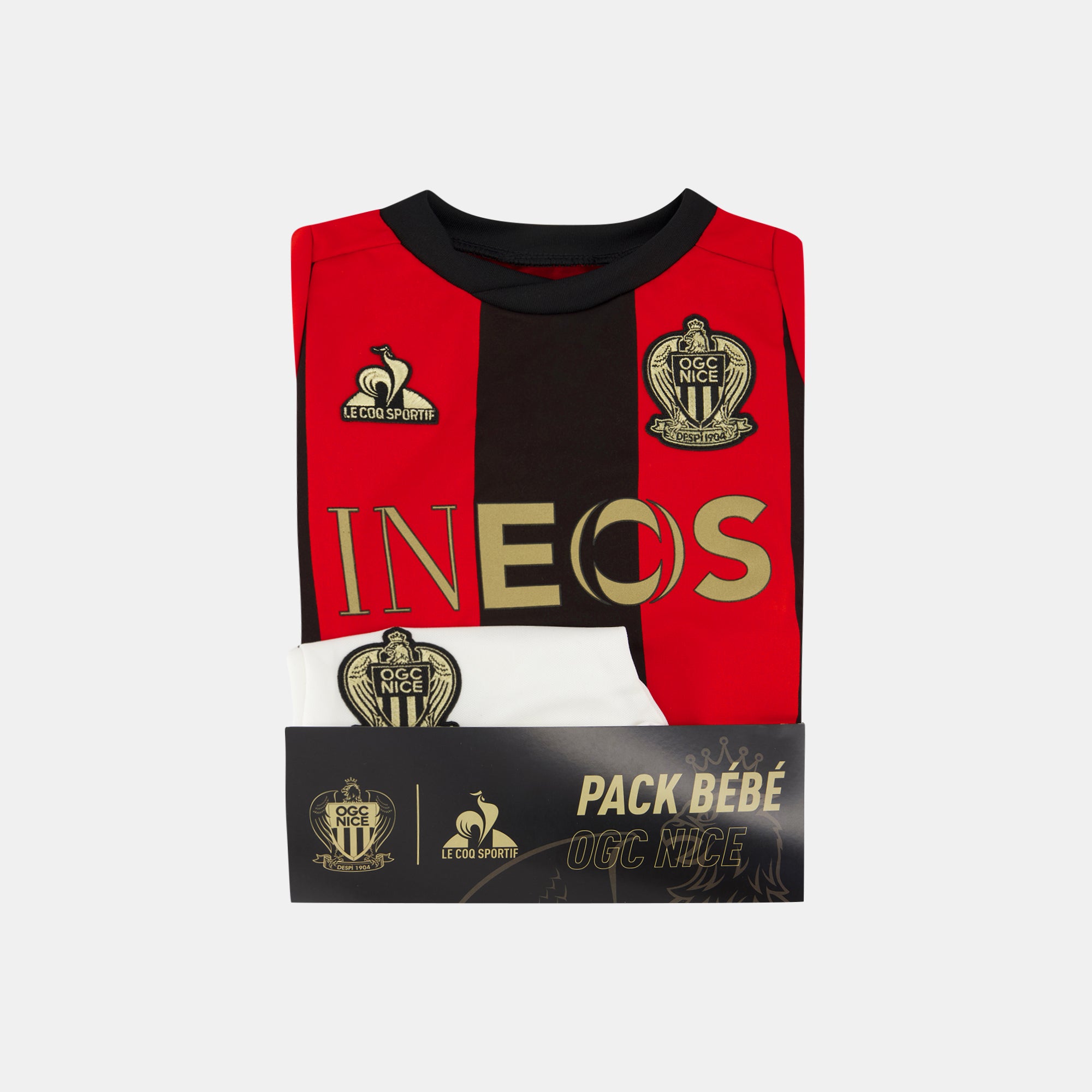 2423338-OGC NICE Pack Replica DOM SP 24 BB red N | Ensemble maillot et short bébé