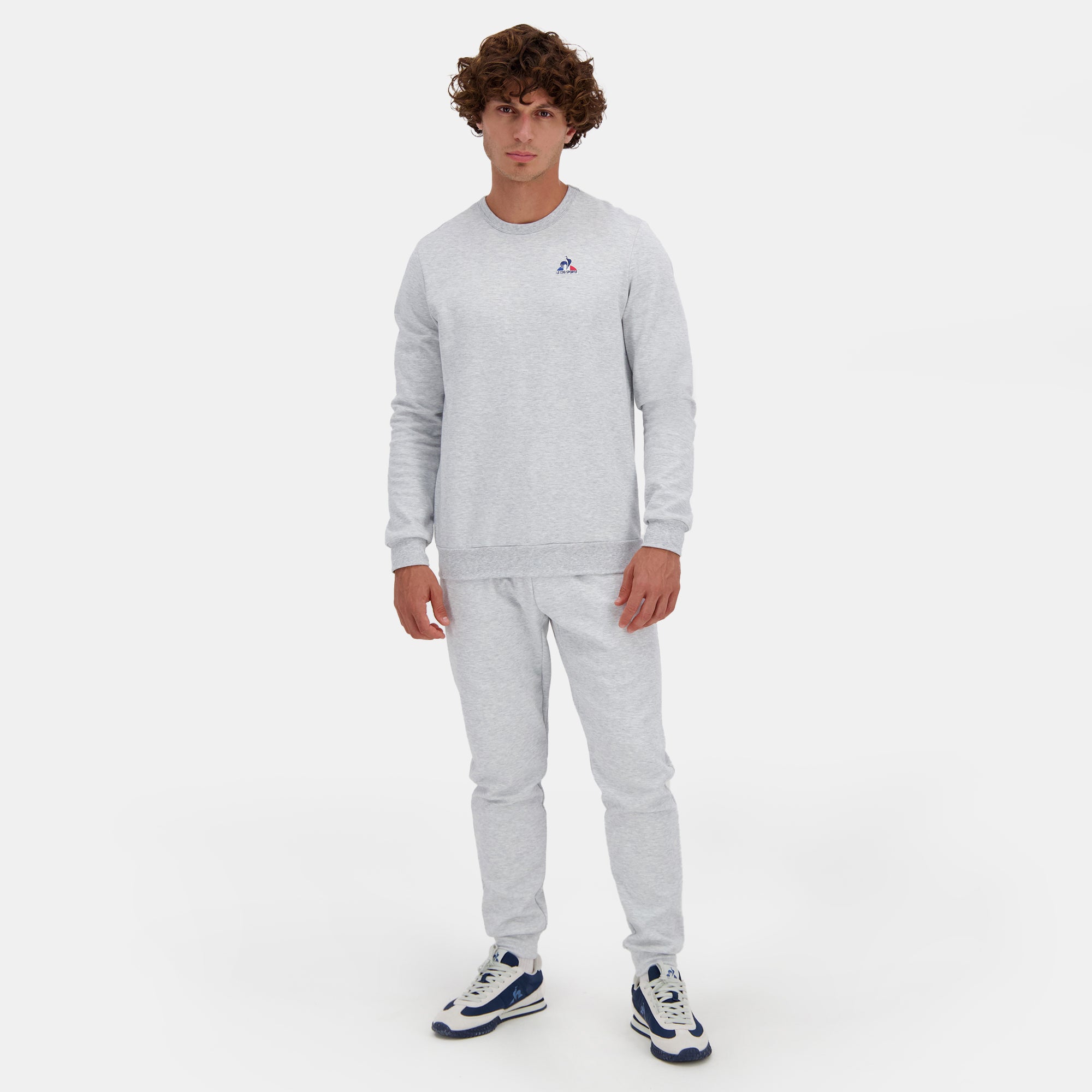 2510022-ESS Crew Sweat N°2 M gris chiné clair | Sweat col rond Homme