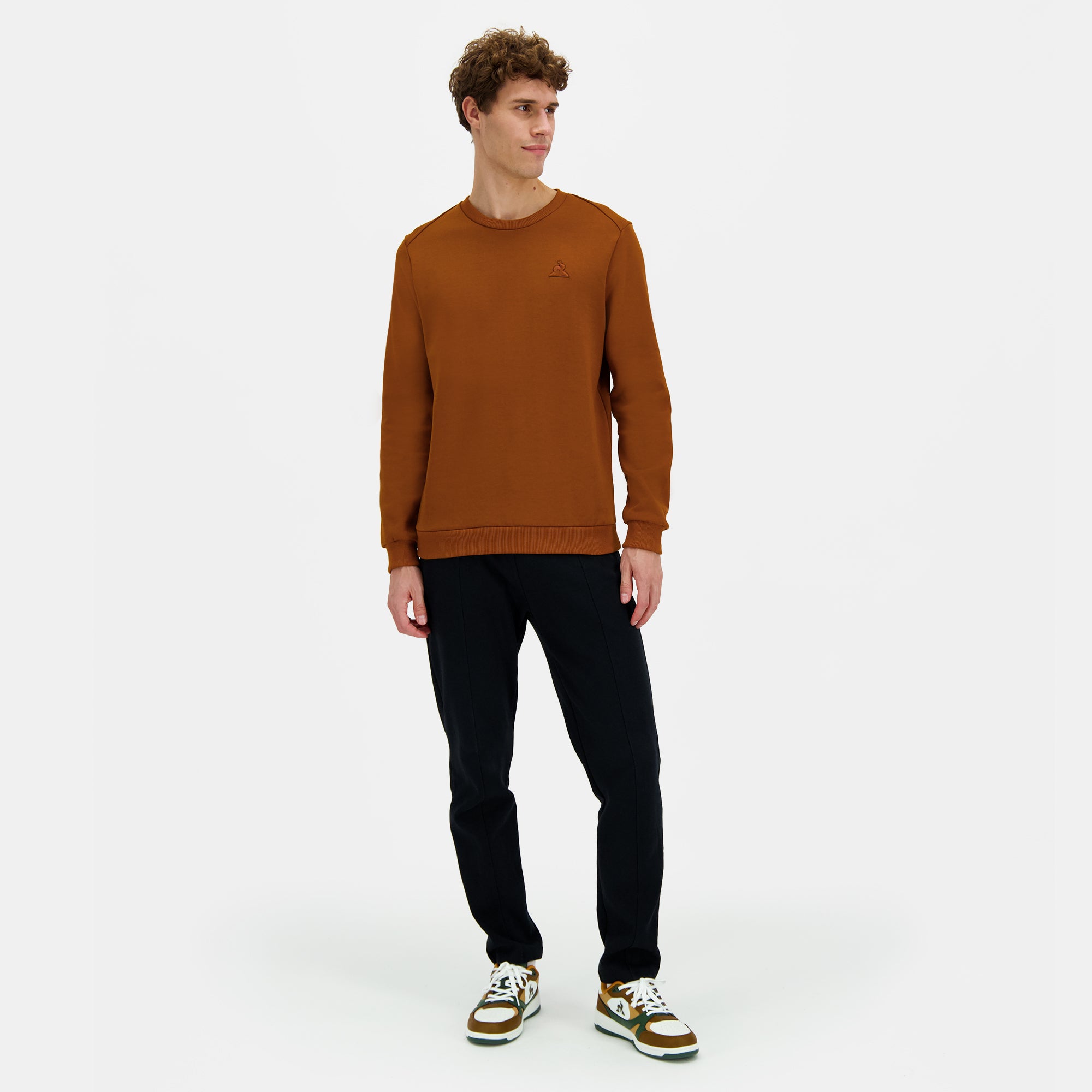 2510207-ESS T/T Crew Sweat N°1 M caramel cafe | Sweat col rond Homme