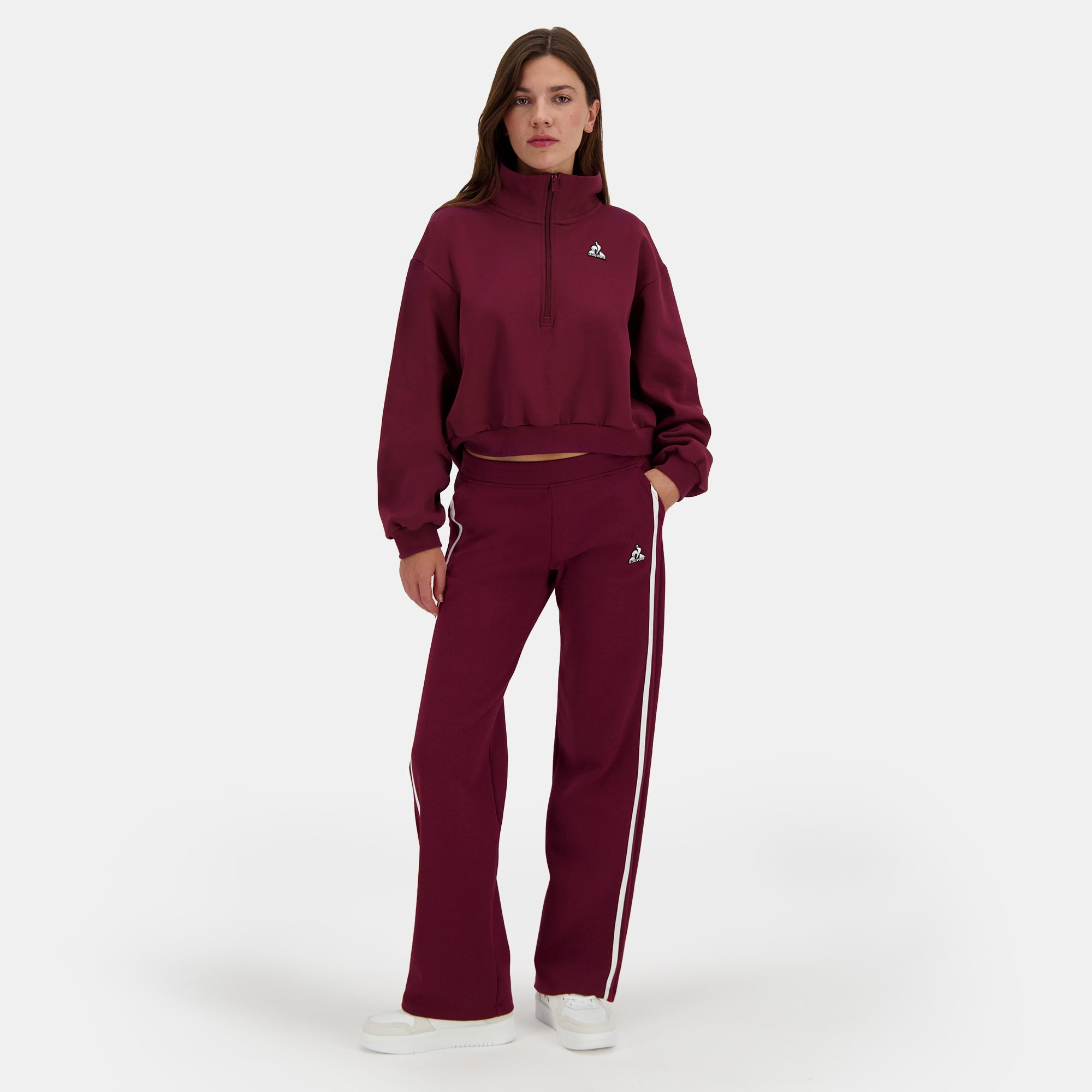 2510602-HERITAGE LF Halfzip N°1 W maroon banner | Women&